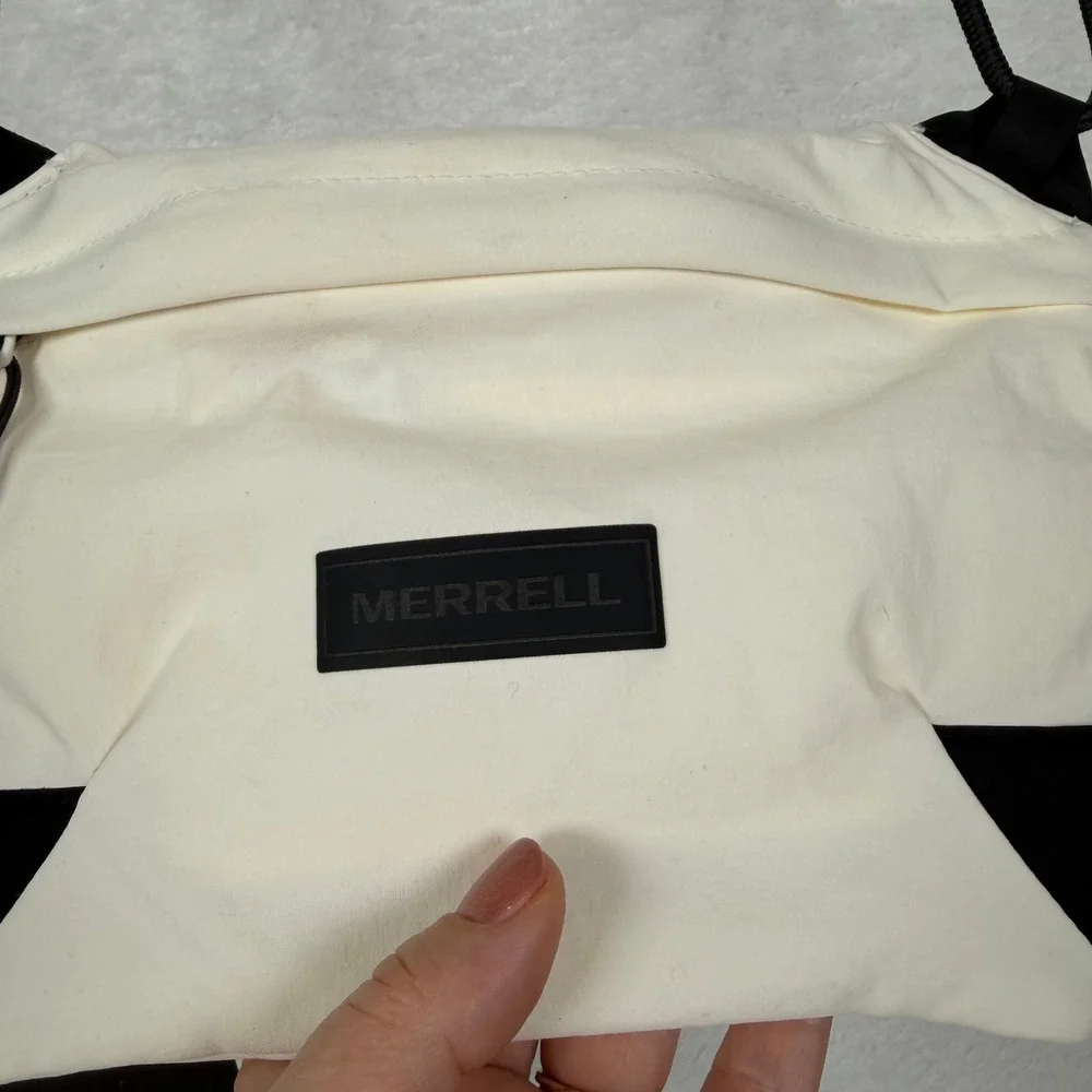 Merrell Wayfinder Packable Sacoche Bag White Black Water Resistant Crossbody - Picture 12 of 13